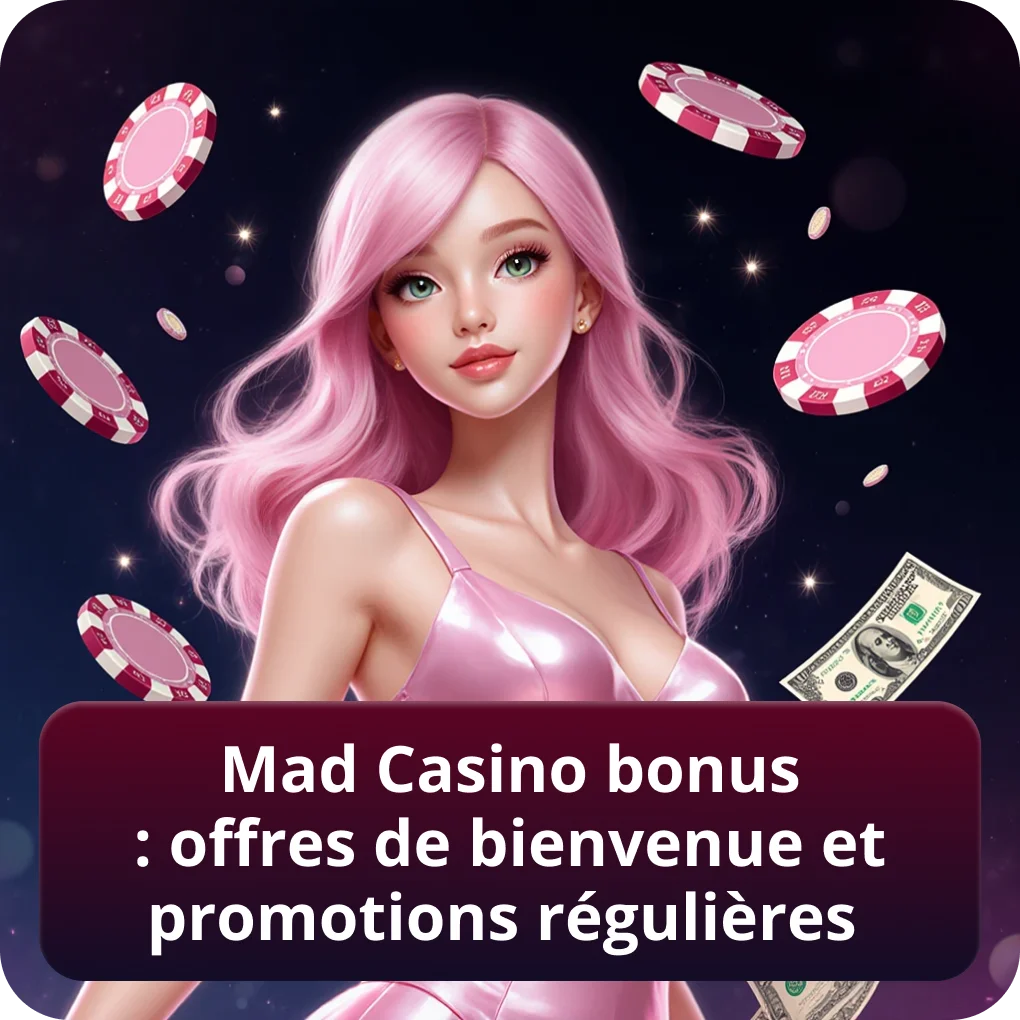 Mad Casino bonus : offres de bienvenue et promotions régulières