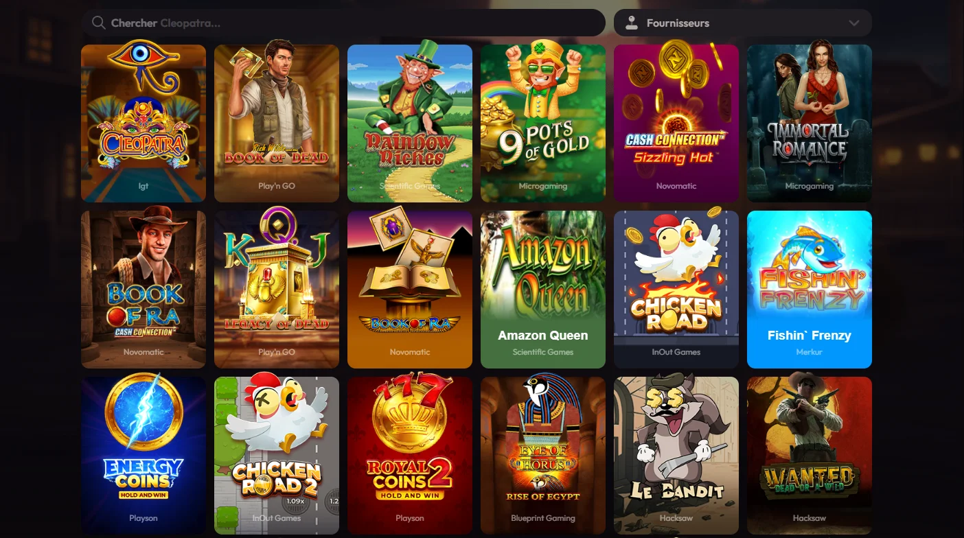 Sélection de machines à sous populaires et jackpots Mad Casino